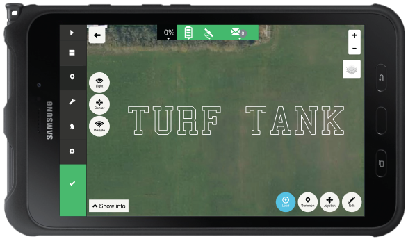Turf Tank Line marking tablet: Tab: customize