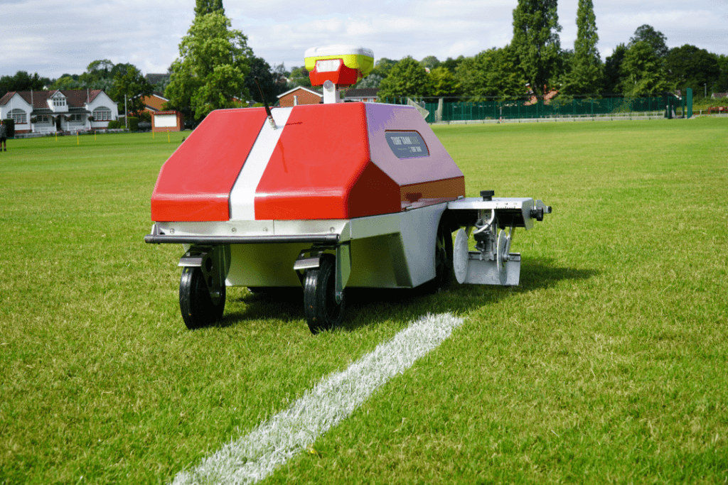 Picture of Bromsgrove school's custom wrapped Turf Tank robot