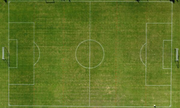 Turf Tank robot painted a soccer field with gridded training line