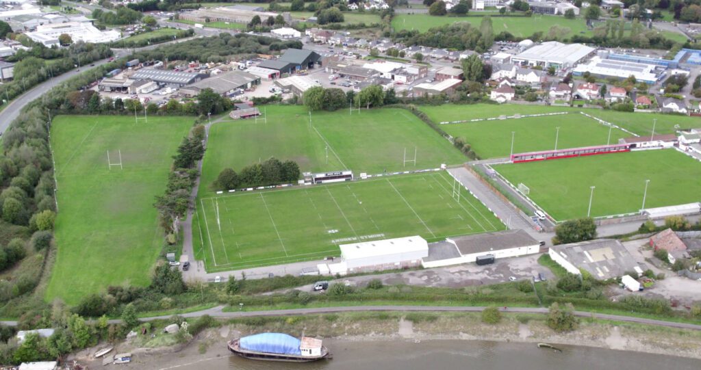 Picture of Barnstaple rugby club's fields. They were all painted by a Turf Tank robot