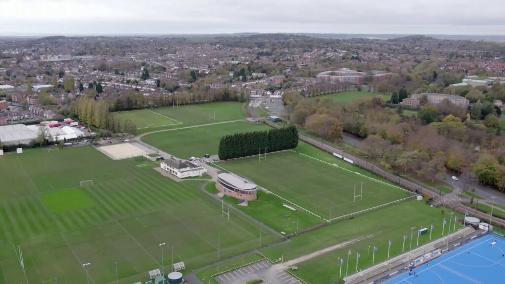 Drone picture taken of University of nottingham's fields