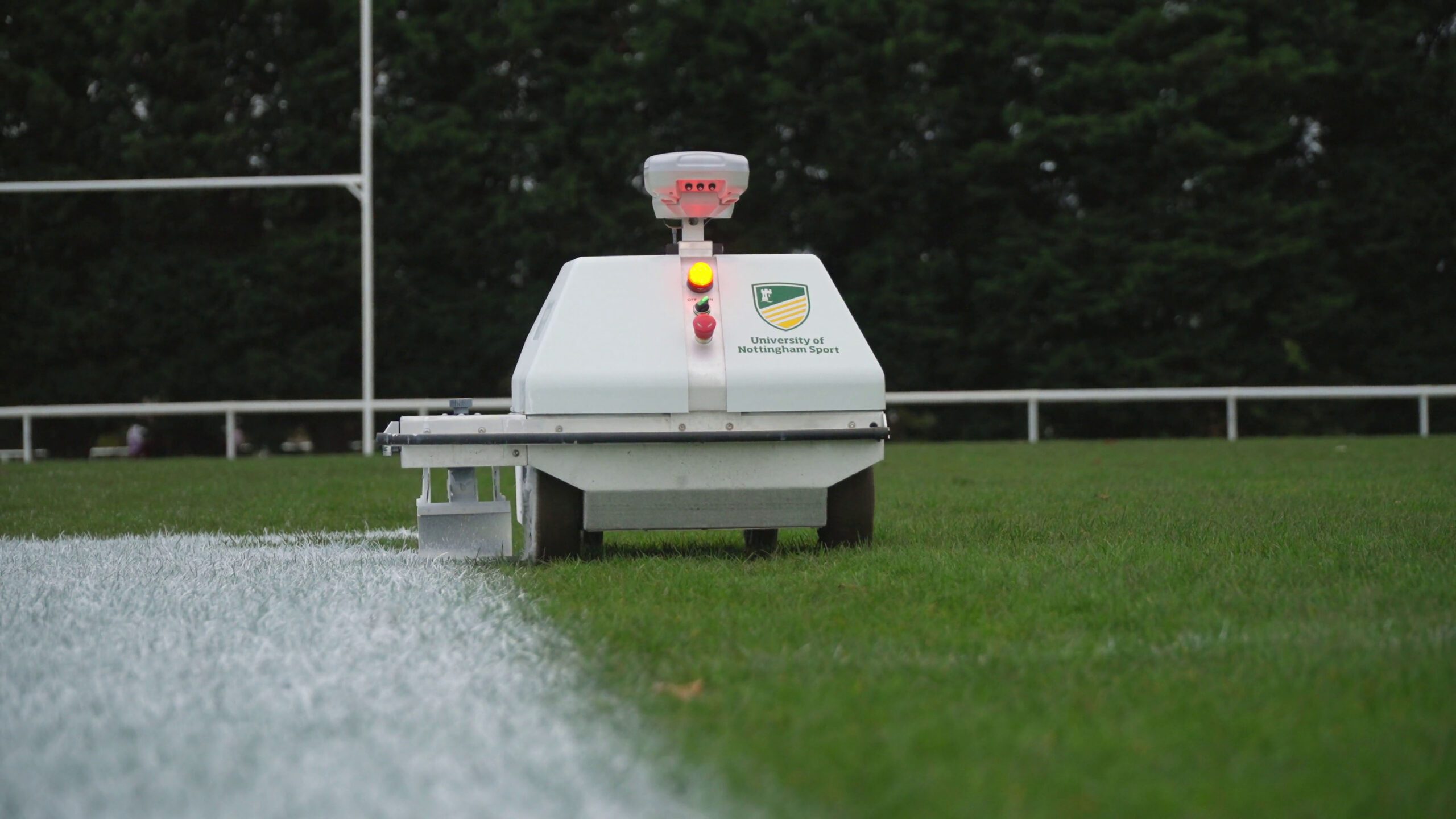 Autonomous line marking robot painting a field at university of nottingham