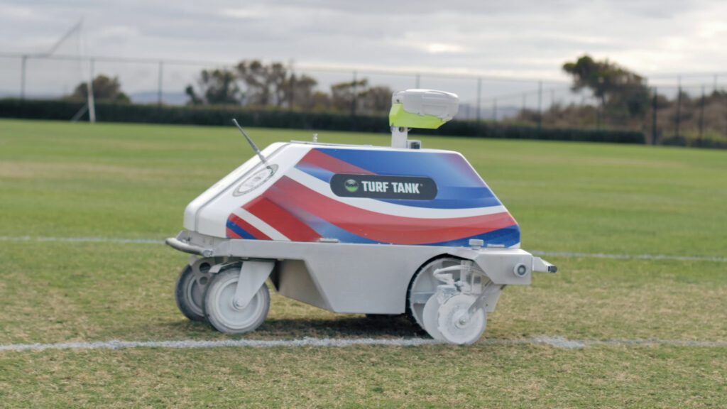 Chula vista's custom wrapped turf tank robot