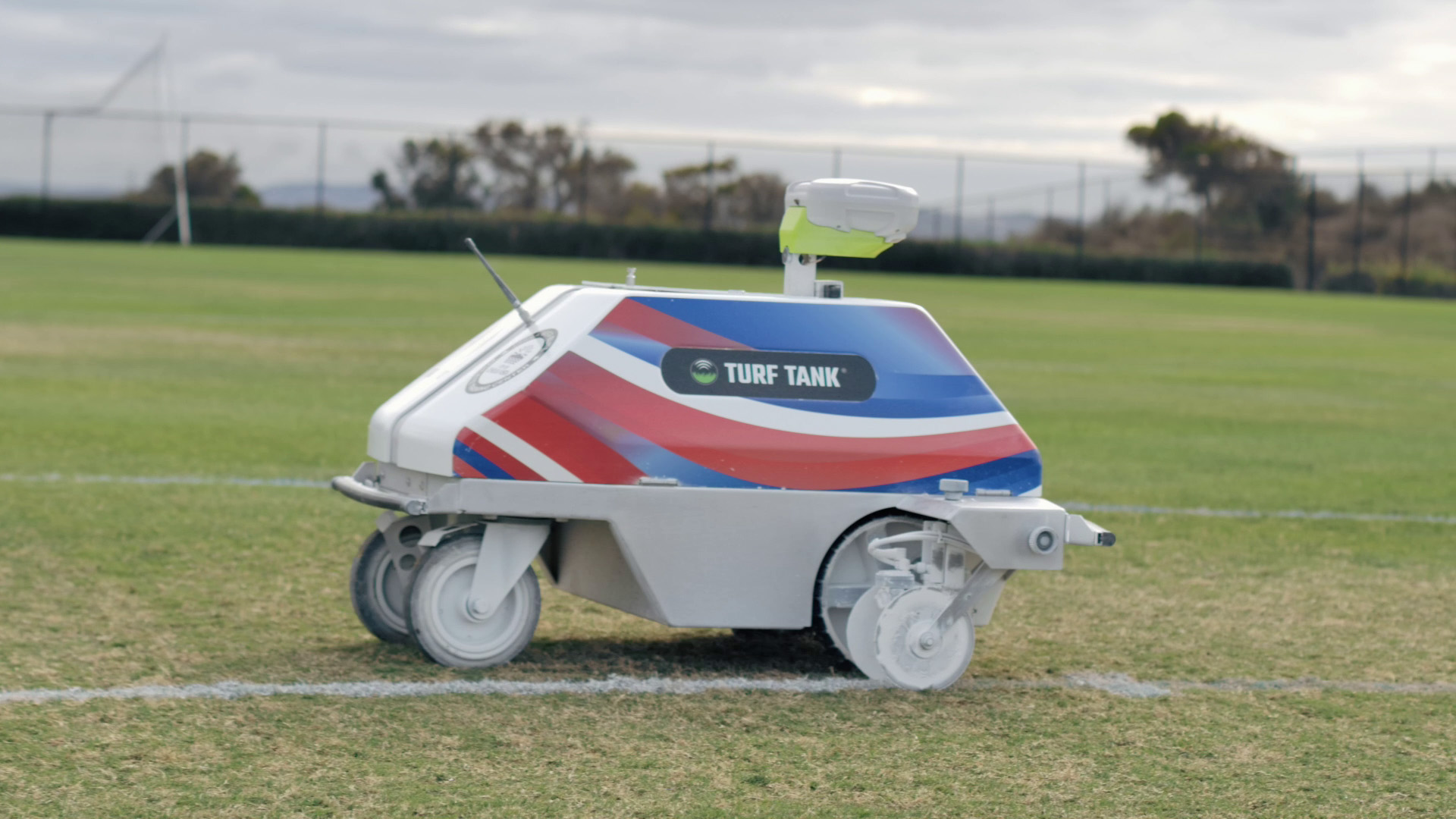 Chula vista's custom wrapped turf tank robot