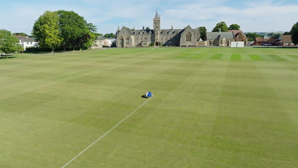 Robotic line marker painting on Taunton School